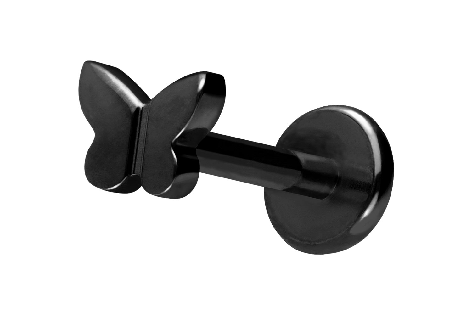 Titan Labret Piercing mit Push Fit SCHMETTERLING